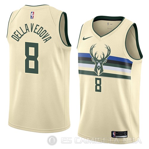 Camiseta Matthew Dellavedova #8 Milwaukee Bucks Ciudad 2018 Crema - Haga un click en la imagen para cerrar